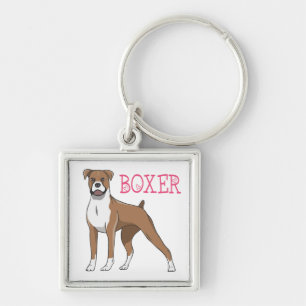 Süßer Welpen Cartoon Hund Liebhaber Boxer Schlüsselanhänger