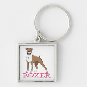 Süßer Welpen Cartoon Hund Liebhaber Boxer Schlüsselanhänger