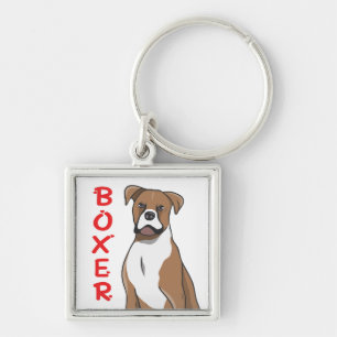 Süßer Welpen Cartoon Hund Liebhaber Boxer Schlüsselanhänger