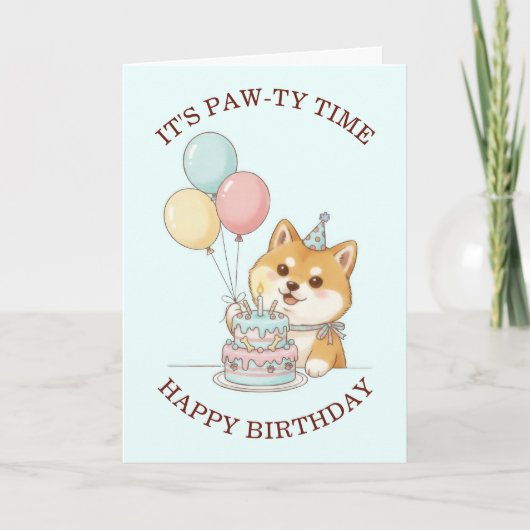 Süßer Welpen-Geburtstag Karte (Vorderseite)