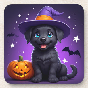 Süßer Welpen-Hexenhut Halloween 🐶 Getränkeuntersetzer