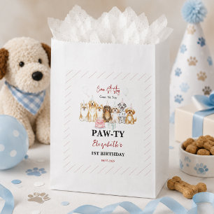 Süßer Welpen-Hund-Junge 1. Geburtstag   Pawty-Time Geschenktütchen
