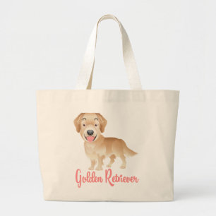 Süßer Welpen-Hund-Liebhaber Cartoon Golden Retriev Jumbo Stoffbeutel