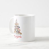 Süßer Welpen-Hund-Weihnachtsbaum-Stack Kaffeetasse (Vorderseite Links)