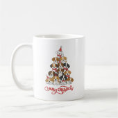 Süßer Welpen-Hund-Weihnachtsbaum-Stack Kaffeetasse (Links)
