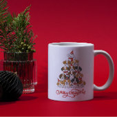 Süßer Welpen-Hund-Weihnachtsbaum-Stack Kaffeetasse