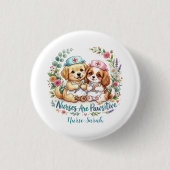 Süßer Welpen-Krankenschwester-Pawsitive-Aquarell p Button (Vorderseite)