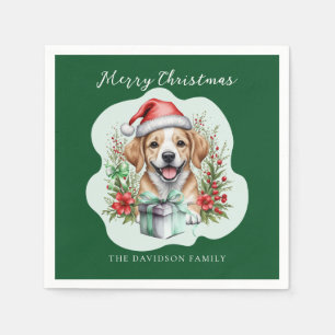 Süßer Welpen-Weihnachten Serviette