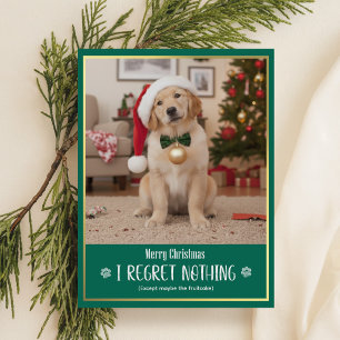 Süßer Welpen-Weihnachtsmann-Hut-Hund-Foto Frohe We Feiertagspostkarte