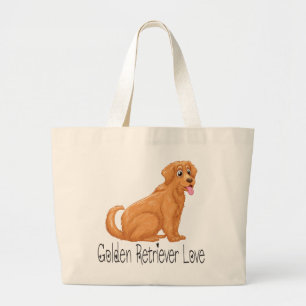 Süßer Welpenhund-Geschenk-Cartoon-Golden Retriever Jumbo Stoffbeutel