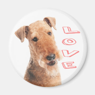 Süßer Welpenhund Mutter Hundeliebhaber Airedale Te Magnet