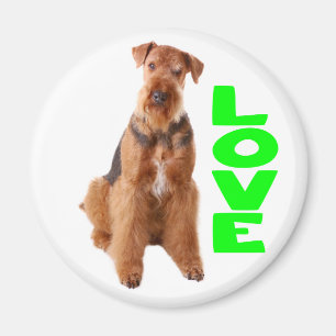Süßer Welpenhund Mutter Hundeliebhaber Airedale Te Magnet