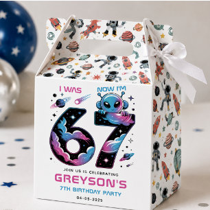 Süßer Weltraum 7. Geburtstag Sechs und Sieben Ja Geschenkschachtel