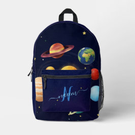 Süßer Weltraum äußeres Sonnensystem personalisiert Bedruckter Rucksack