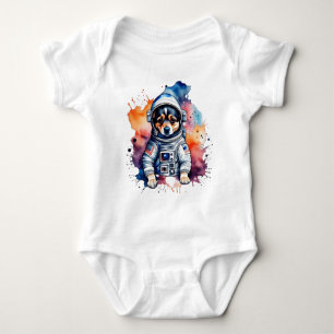 Süßer Weltraum-Hund-Astronaut-Welpe Baby Strampler