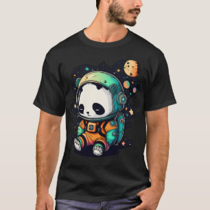 Süßer Weltraum-Panda in Astronautenanzug Sterne Un T-Shirt