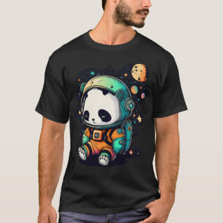 Süßer Weltraum-Panda in Astronautenanzug Sterne Un T-Shirt