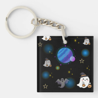 Süßer Weltraumgeist schwebt in Galaxie-Acryls-Schl Schlüsselanhänger