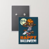 Süßer Werwolf Frohes Halloween! Süßes oder Saures Button (Vorderseite/Rückseite)