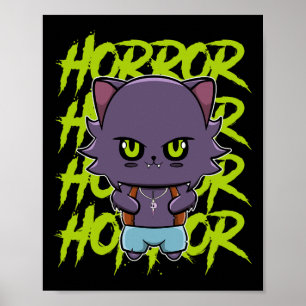 Süßer Werwolf und Anime-Horror-Lykanthrop für Poster