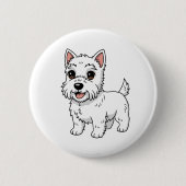 Süßer West Highland White Terrier Hund Button (Vorderseite)