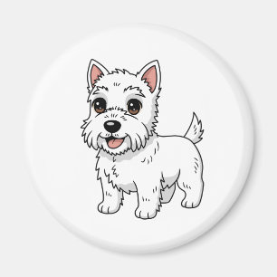 Süßer West Highland White Terrier Hund Magnet