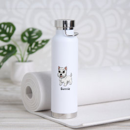 Süßer West Highland White Terrier Hund mit individ Trinkflasche