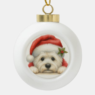 Süßer Westie Keramik Kugel-Ornament
