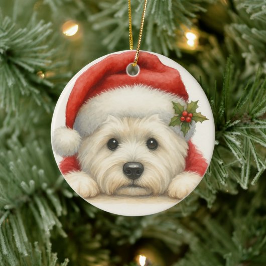 Süßer Westie Keramik Ornament (Baum)