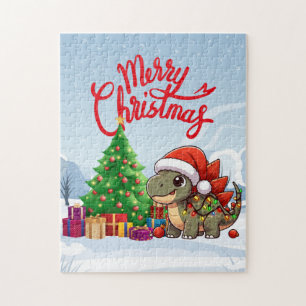 Süßer/Whimsical Baby-Weihnachtsstegosaurus Puzzle