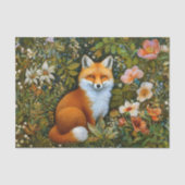 Süßer Whimsical Wald Fuchs, Blumen ET9L Decoupage Seidenpapier (Vorderseite)