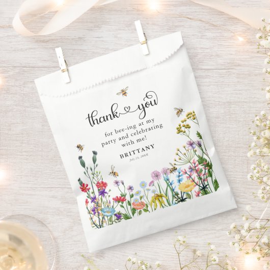 Süßer Wildblume und Hummeln-Kindergeburtstag Geschenktütchen (Ausgeschnitten)