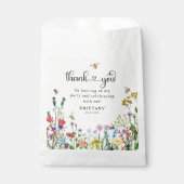 Süßer Wildblume und Hummeln-Kindergeburtstag Geschenktütchen (Vorderseite)