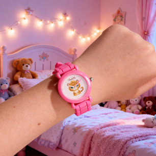 Süßer wilder Leopard Kinderzimmer Safari-Tier Armbanduhr
