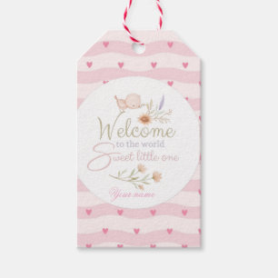 Süßer Willkommen Baby Aufkleber / Etikett Geschenkanhänger