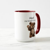 Süßer winkender Bär Tasse (VorderseiteRechts)