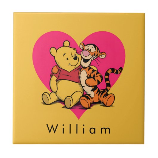 Süßer Winnie Puuh & Tigger Fliese (Vorderseite)