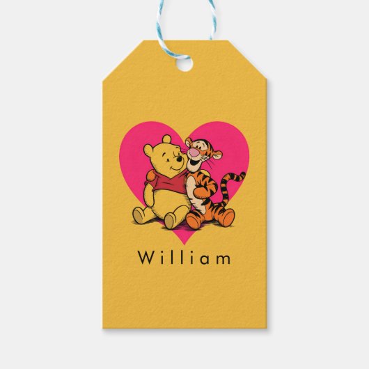 Süßer Winnie Puuh & Tigger Geschenkanhänger (Vorderseite)