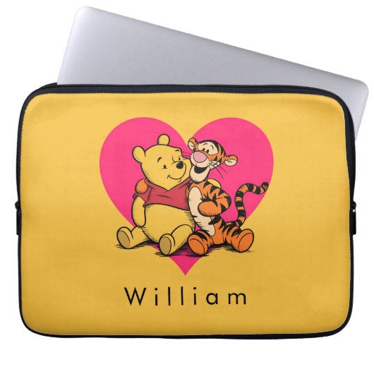 Süßer Winnie Puuh & Tigger Laptopschutzhülle (Vorderseite)