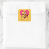 Süßer Winnie Puuh & Tigger Quadratischer Aufkleber (Tasche)