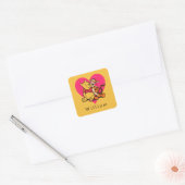 Süßer Winnie Puuh & Tigger Quadratischer Aufkleber (Umschlag)