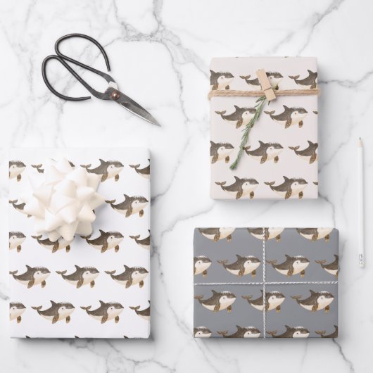 Süßer Winter-Arktikwal Geschenkpapier Set (Vorderseite)