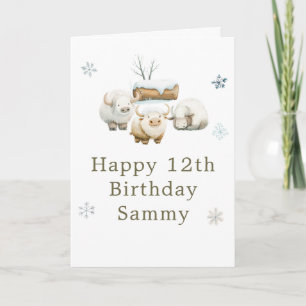 Süßer Winter-Arktis-Kuh-Geburtstag  Karte