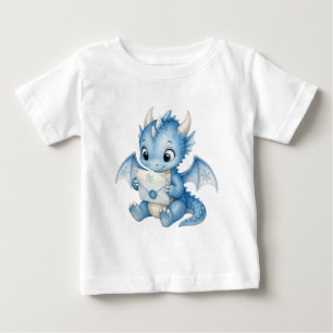 Süßer Winter-Baby-Drache mit Buchstaben für Kinder Baby T-shirt