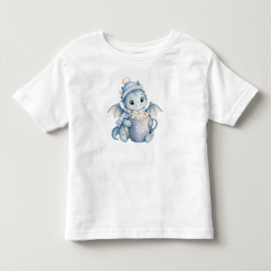Süßer Winter-Baby-Drache mit heißer Schokolade für Kleinkind T-shirt