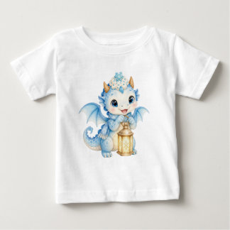 Süßer Winter-Baby-Drache mit Laterne für Kinder Baby T-shirt