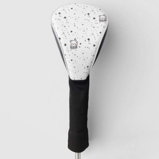Süßer Winter-Eisbär-Schneeflocke Golf Headcover (Vorderseite)