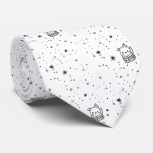 Süßer Winter-Eisbär-Schneeflocke Krawatte