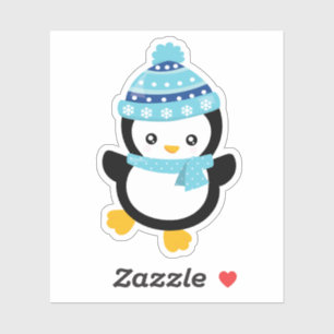 Süßer Winter Pinguin Aufkleber