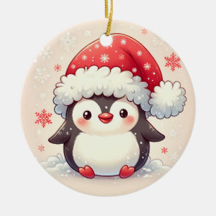 Süßer Winter Pinguin Keramik Ornament